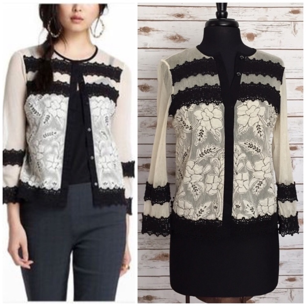 Leifnotes Anthropologie Embroidered Blouse Size 4
